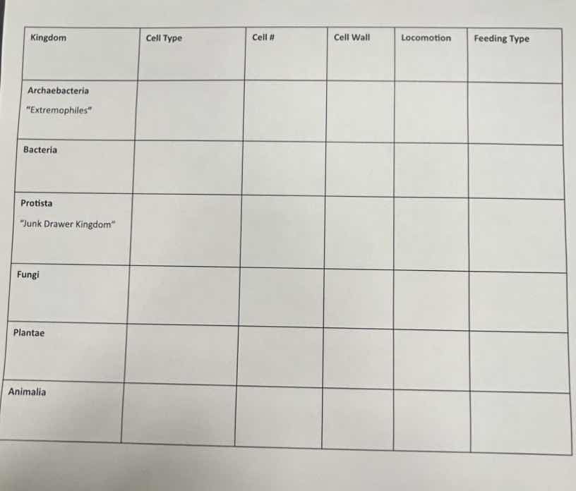 kingdom\tcell type\tcell #\tcell wall\tlocomotion\tfeeding type archaeb…