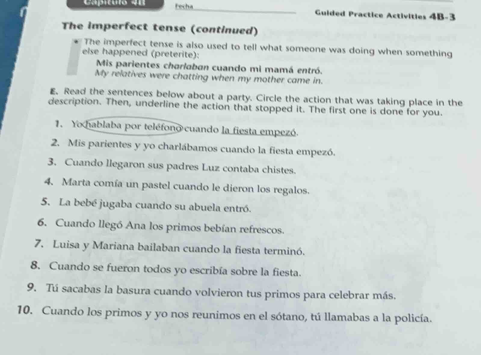 capitulo 4b fecha guided practice activities 4b-3 the imperfect tense (…