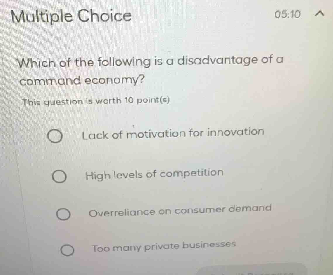 multiple choice 05:10 which of the following is a disadvantage of a com…