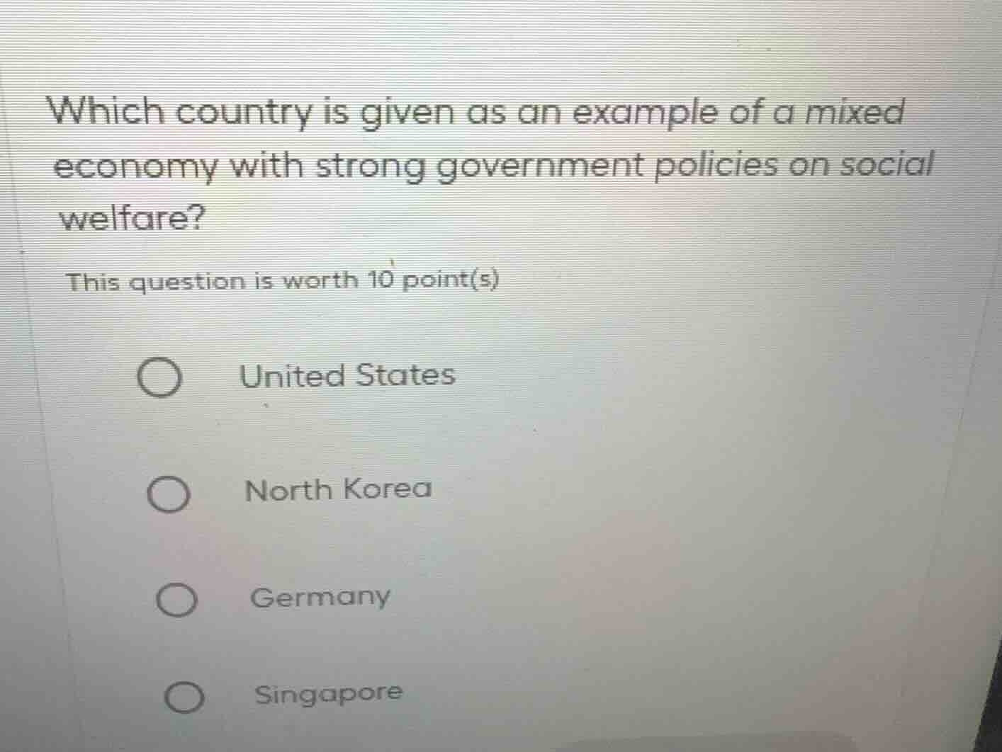 which country is given as an example of a mixed economy with strong gov…