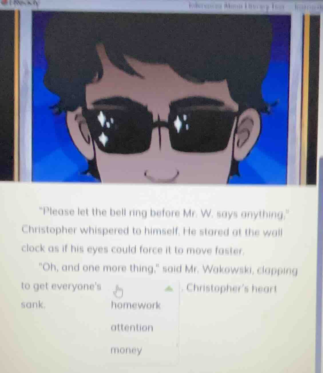 \please let the bell ring before mr. w. says anything,\ christopher whi…