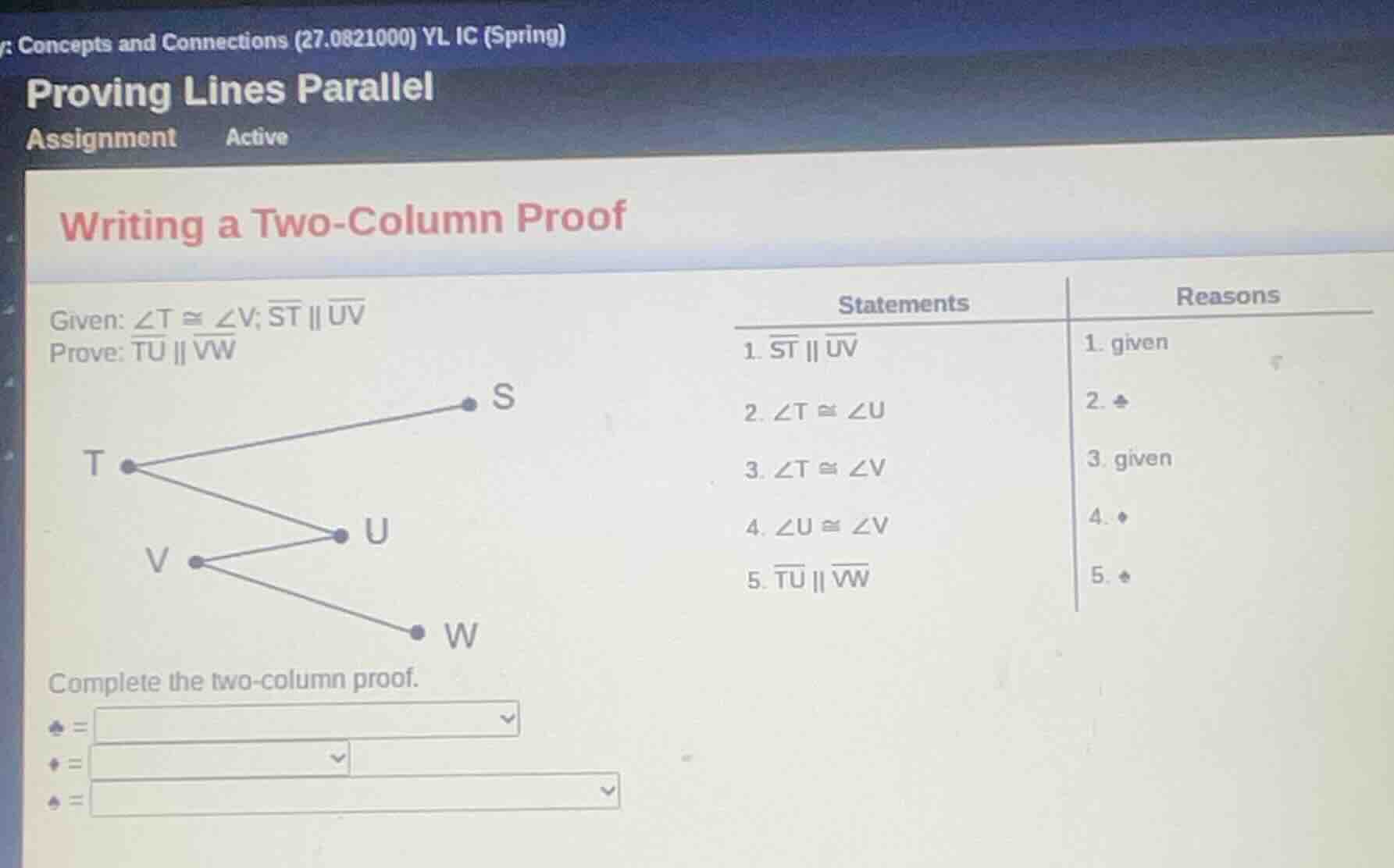 concepts and connections (27.0821000) yl ic (spring) proving lines para…
