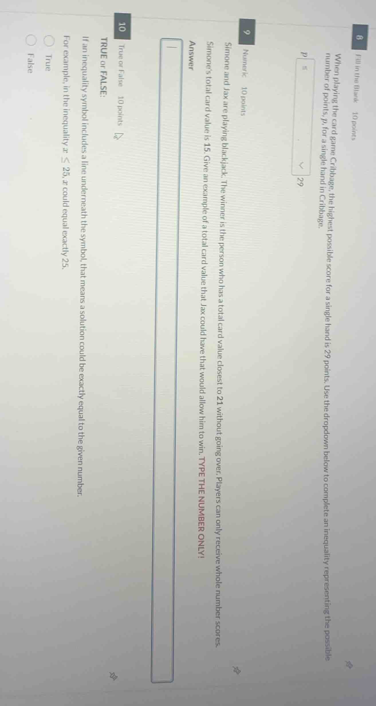 8 fill in the blank 10 points when playing the card game cribbage, the …