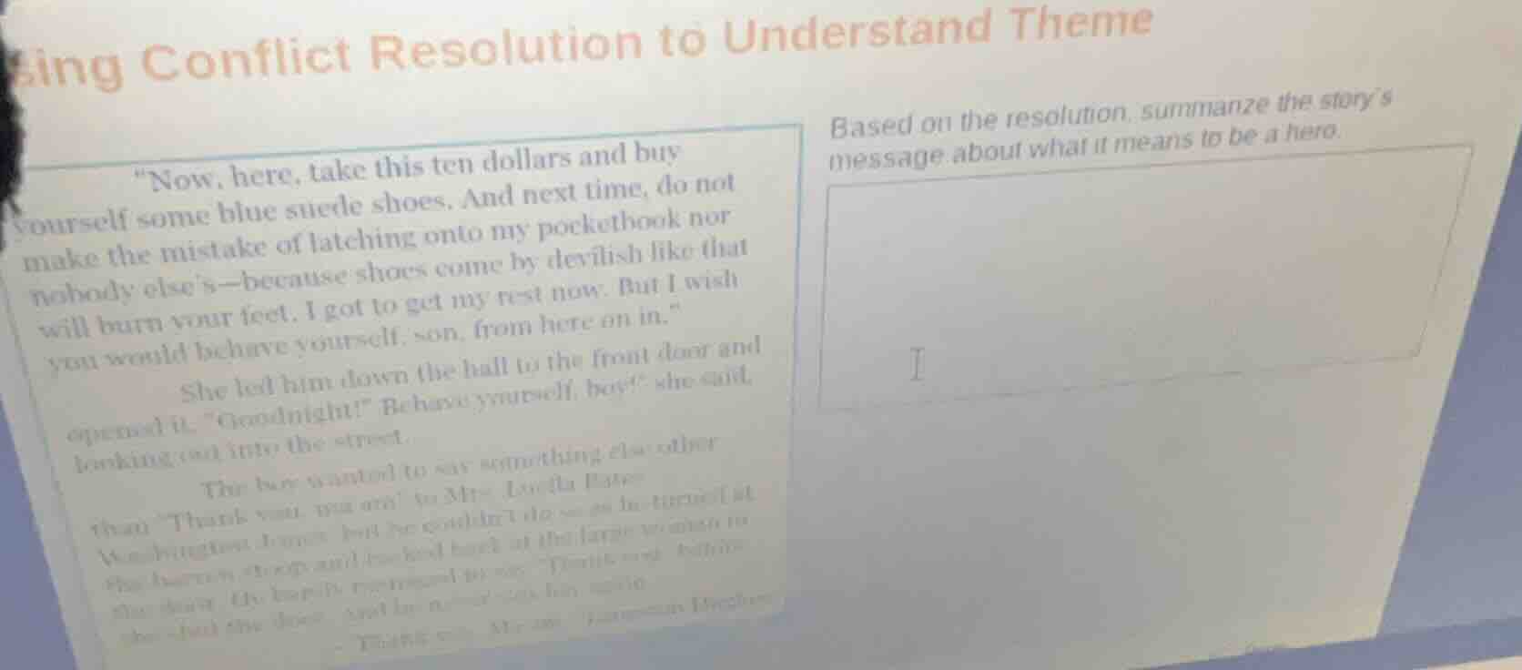 sing conflict resolution to understand theme ow, here, take this ten do…