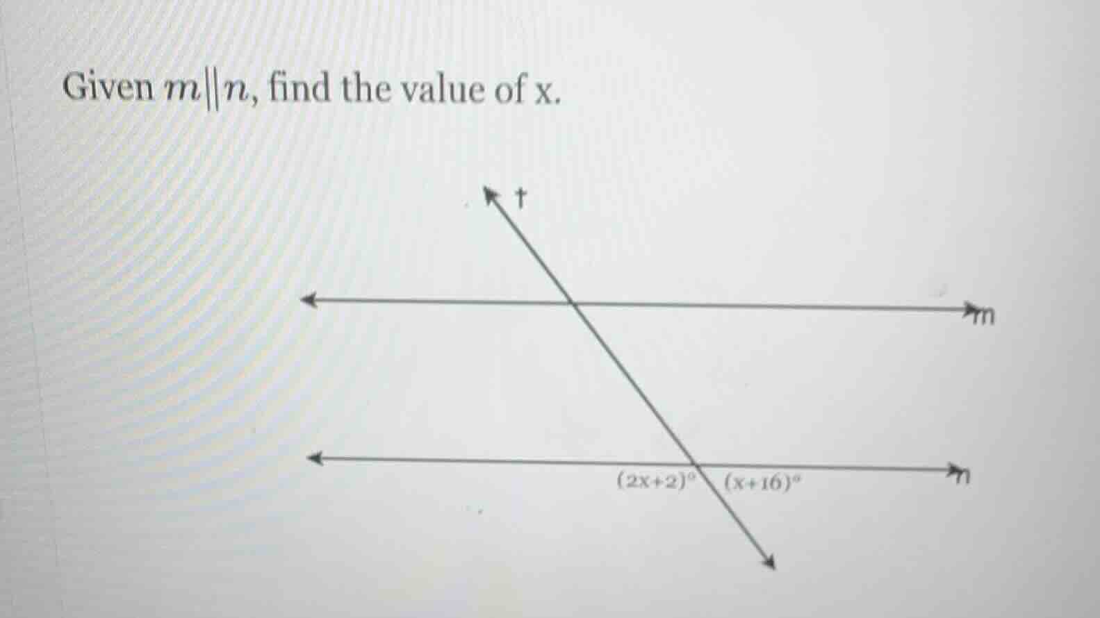 given $m\\parallel n$, find the value of x.