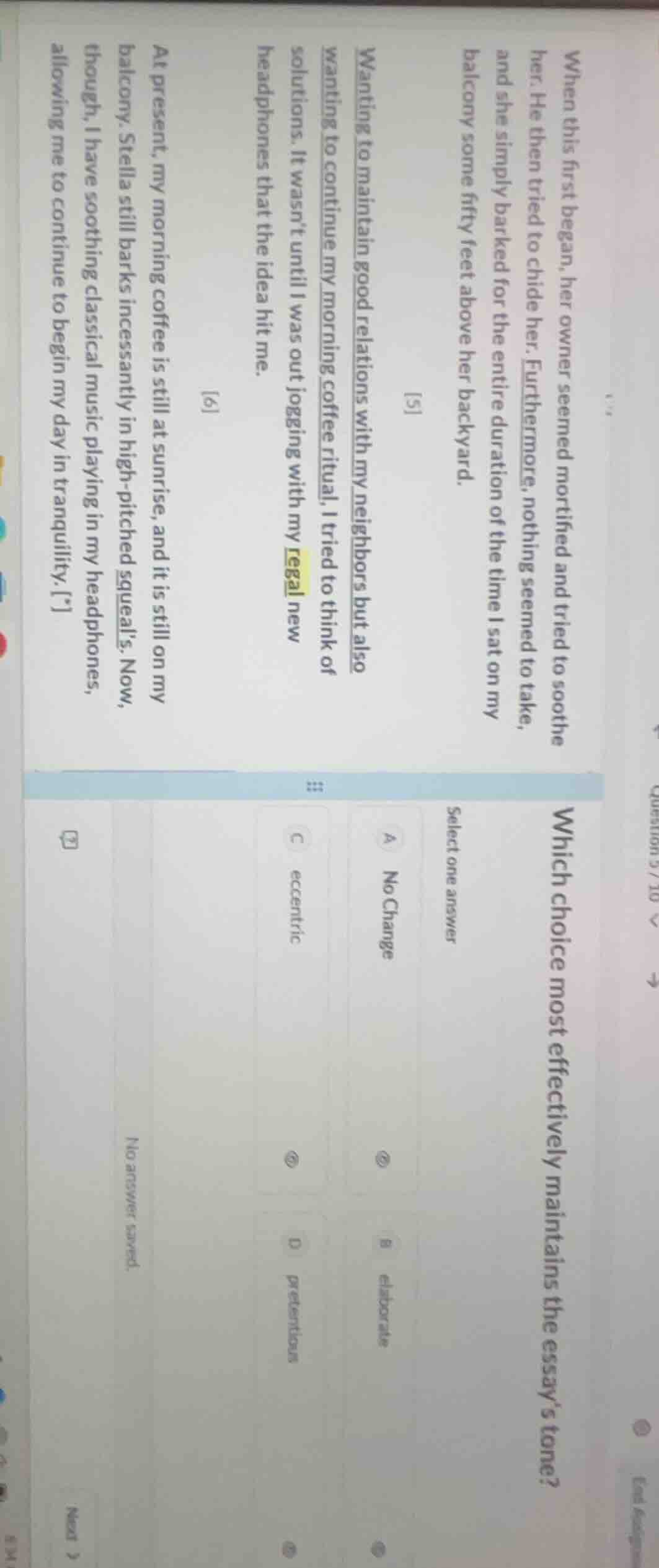 when this first began, her owner seemed mortified and tried to soothe h…