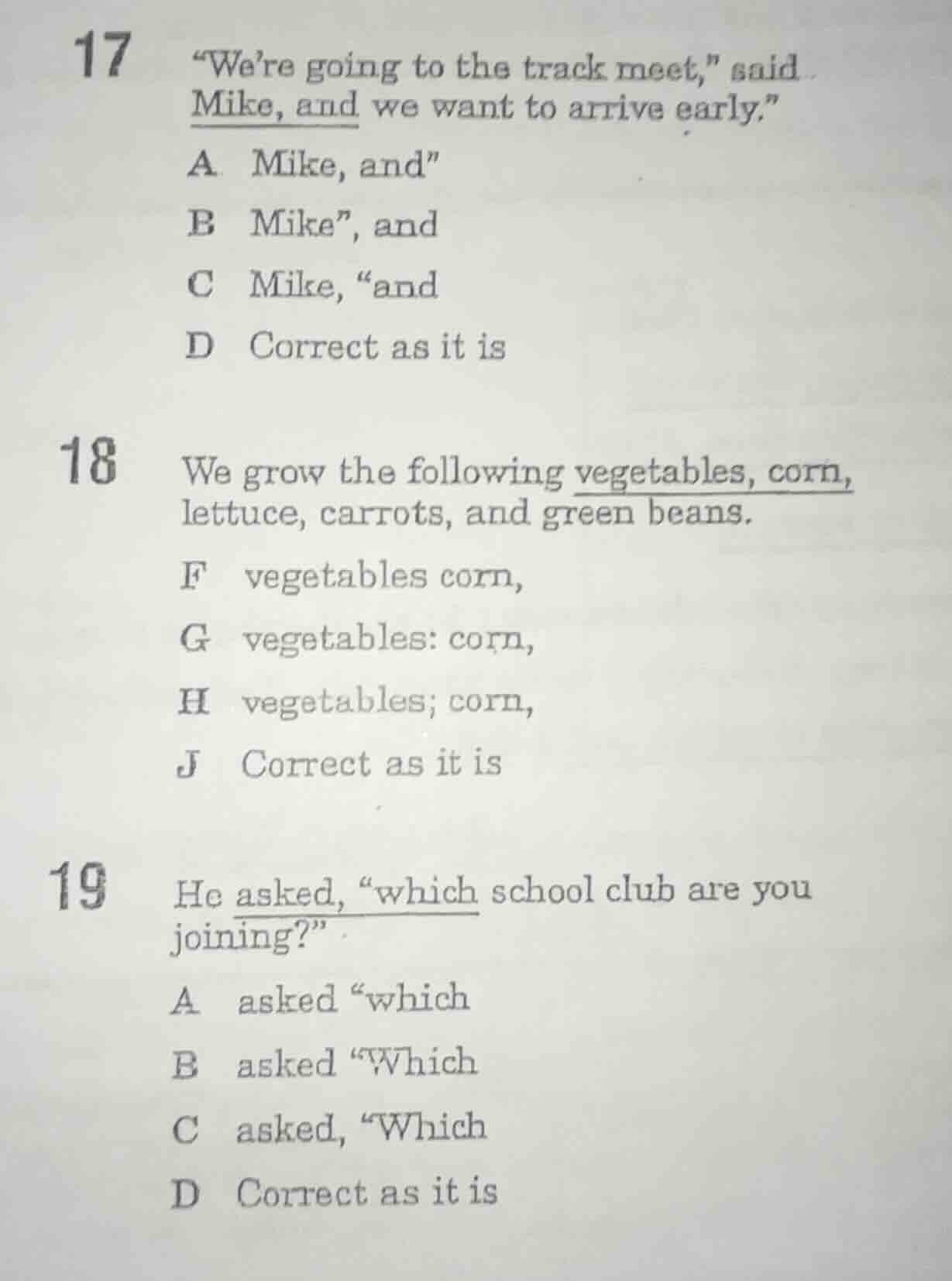 17 \were going to the track meet,\ said mike, and we want to arrive ear…