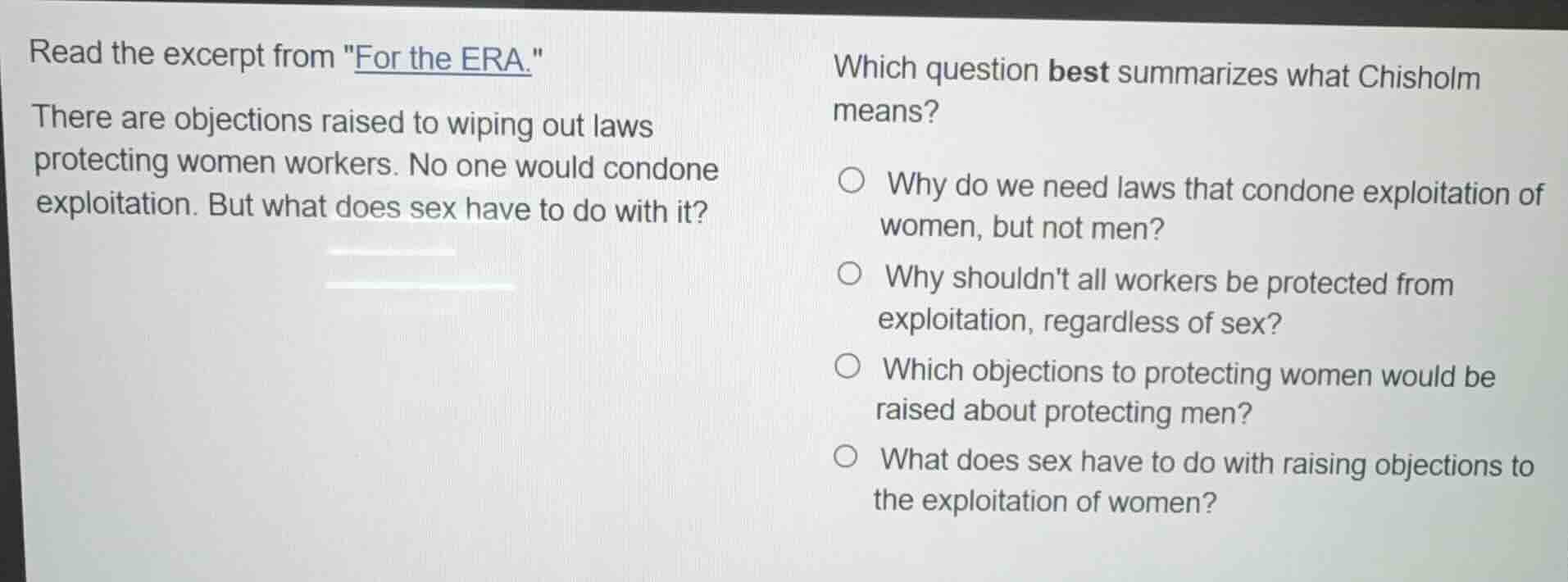 read the excerpt from \for the era.\ there are objections raised to wip…