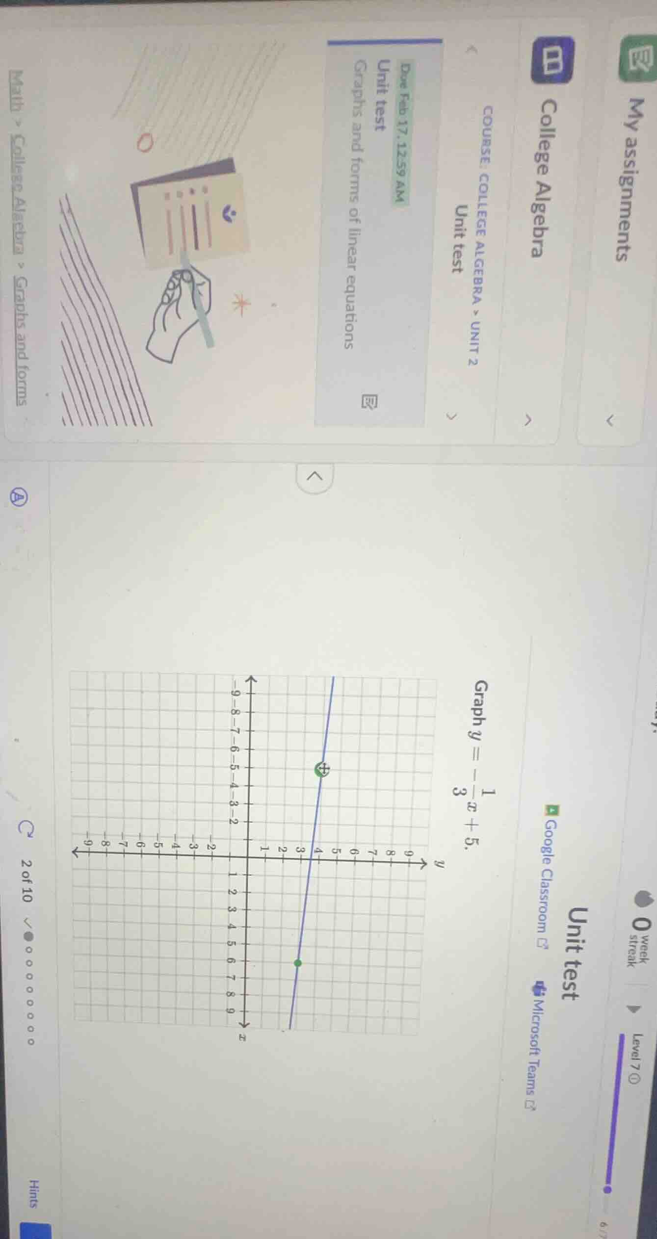 my assignments college algebra course: college algebra > unit 2 unit te…