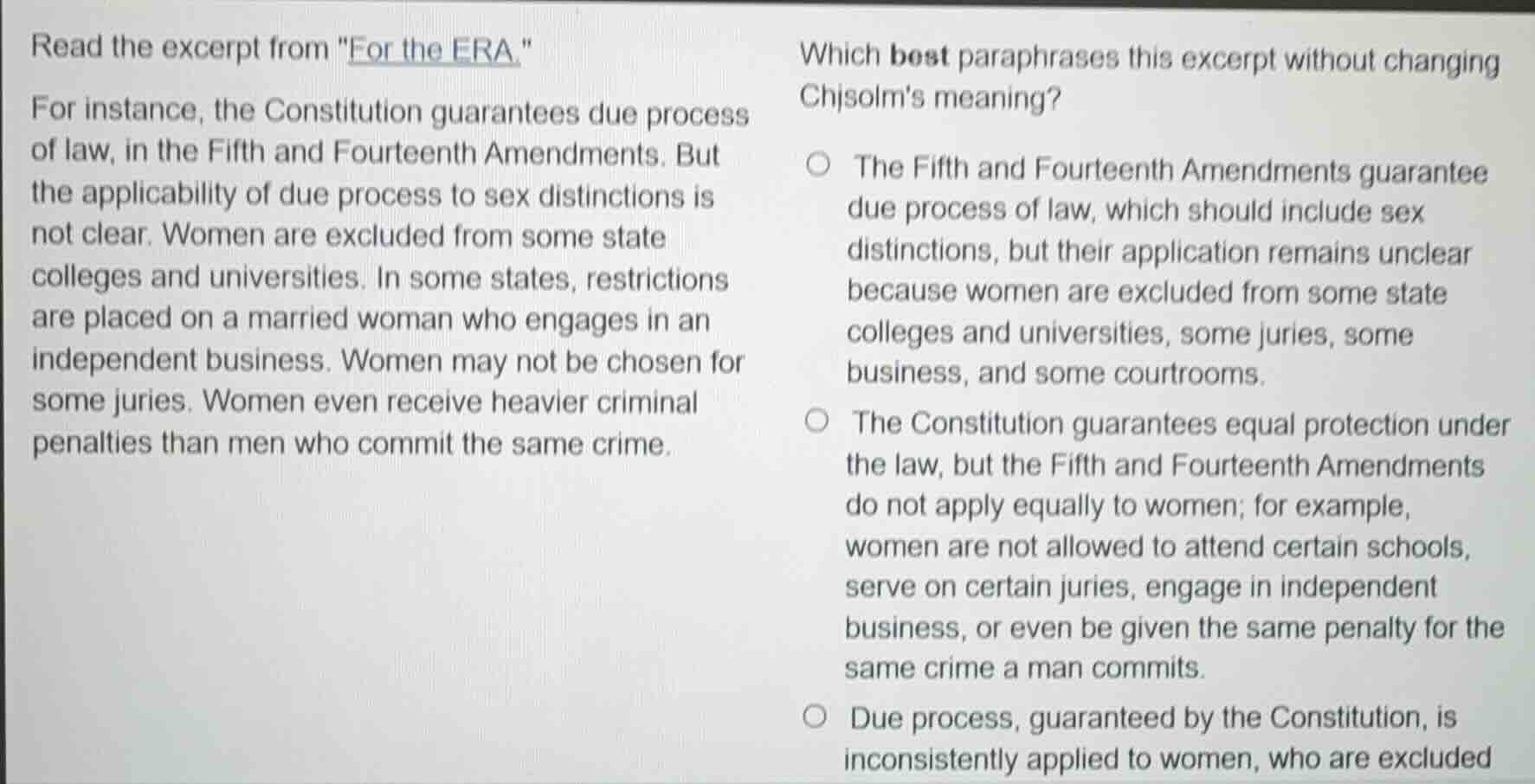 read the excerpt from \for the era.\for instance, the constitution guar…