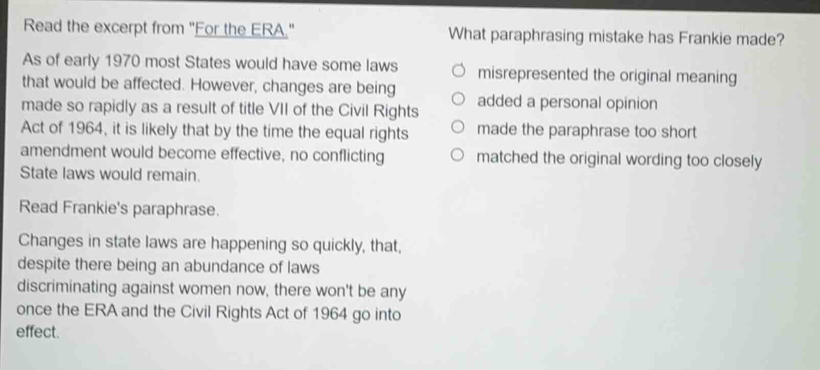read the excerpt from \for the era.\as of early 1970 most states would …