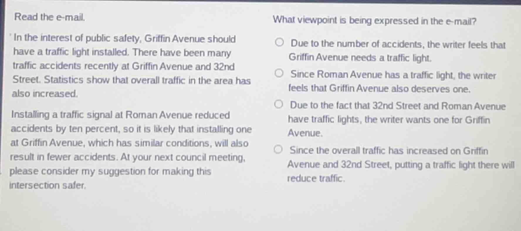 read the e-mail. in the interest of public safety, griffin avenue shoul…