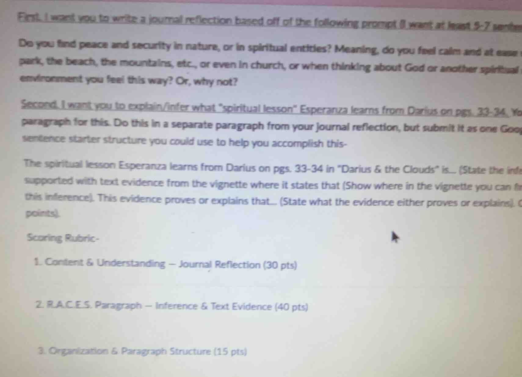 first, i want you to write a journal reflection based off of the follow…