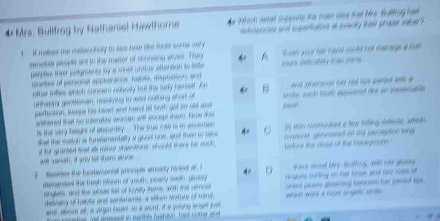 mrs. bullfrog by nathaniel hawthorne 1 it makes me melancholy to see ho…