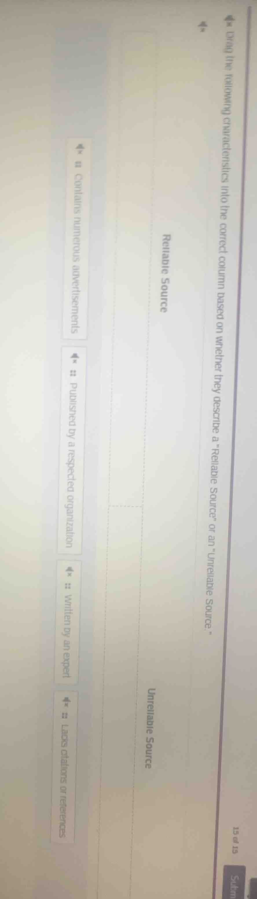 drag the following characteristics into the correct column based on whe…