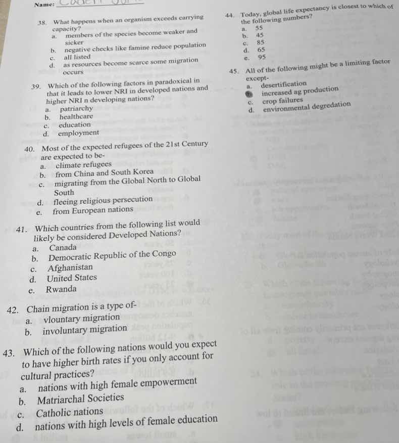 name:38. what happens when an organism exceeds carrying capacity?a. mem…