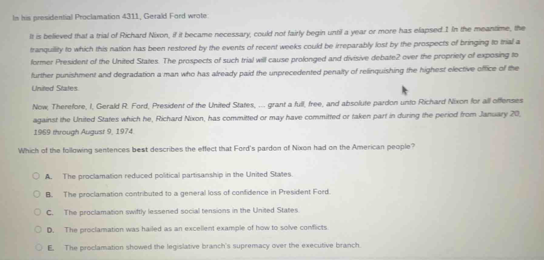 in his presidential proclamation 4311, gerald ford wrote: it is believe…