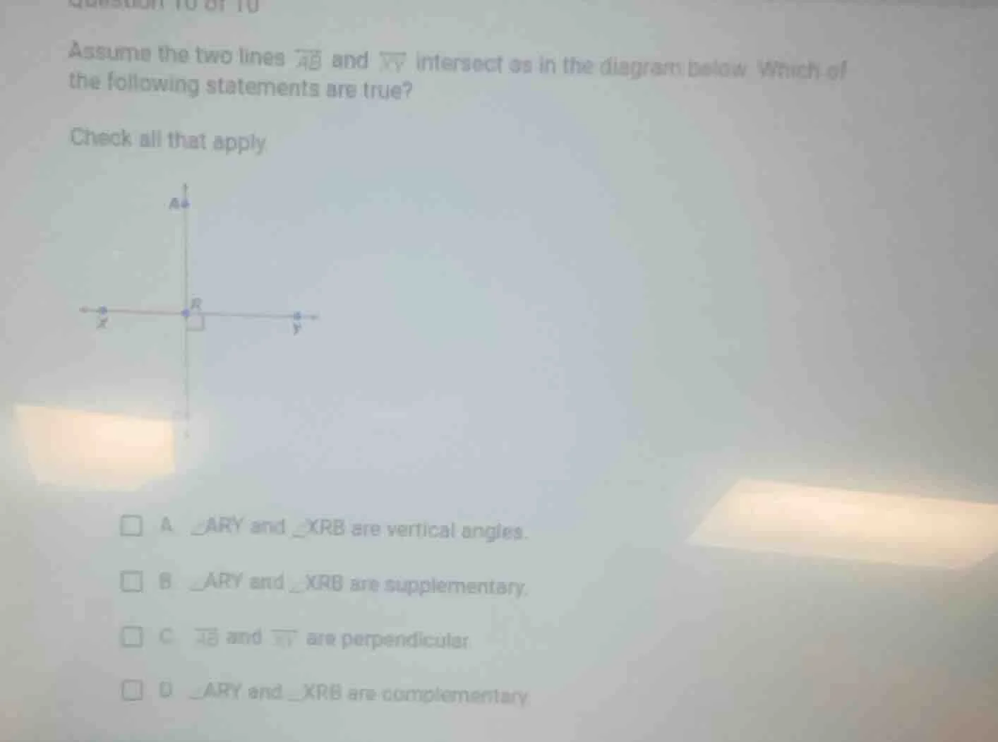 assume the two lines $overleftrightarrow{ab}$ and $overleftrightarrow{x…