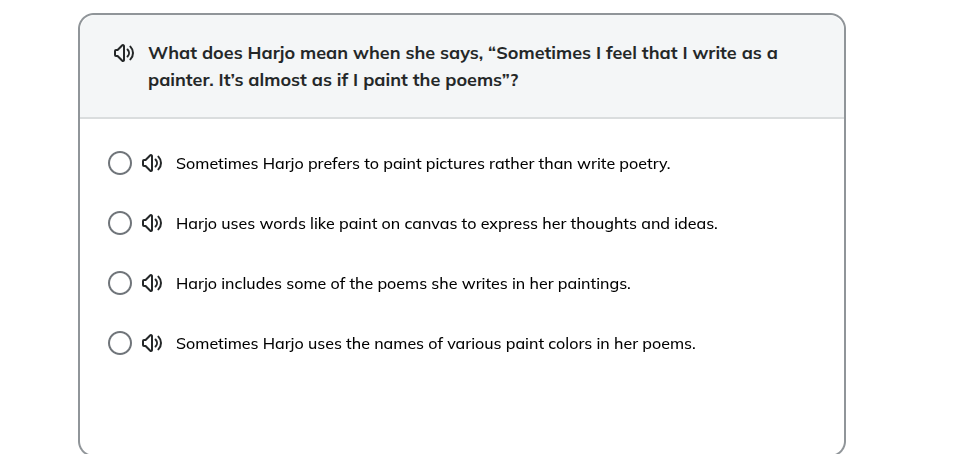 what does harjo mean when she says, “sometimes i feel that i write as a…