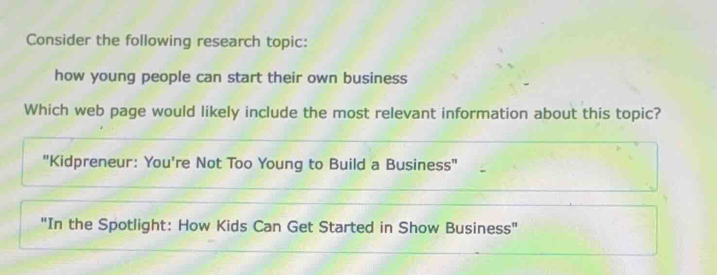 consider the following research topic: how young people can start their…