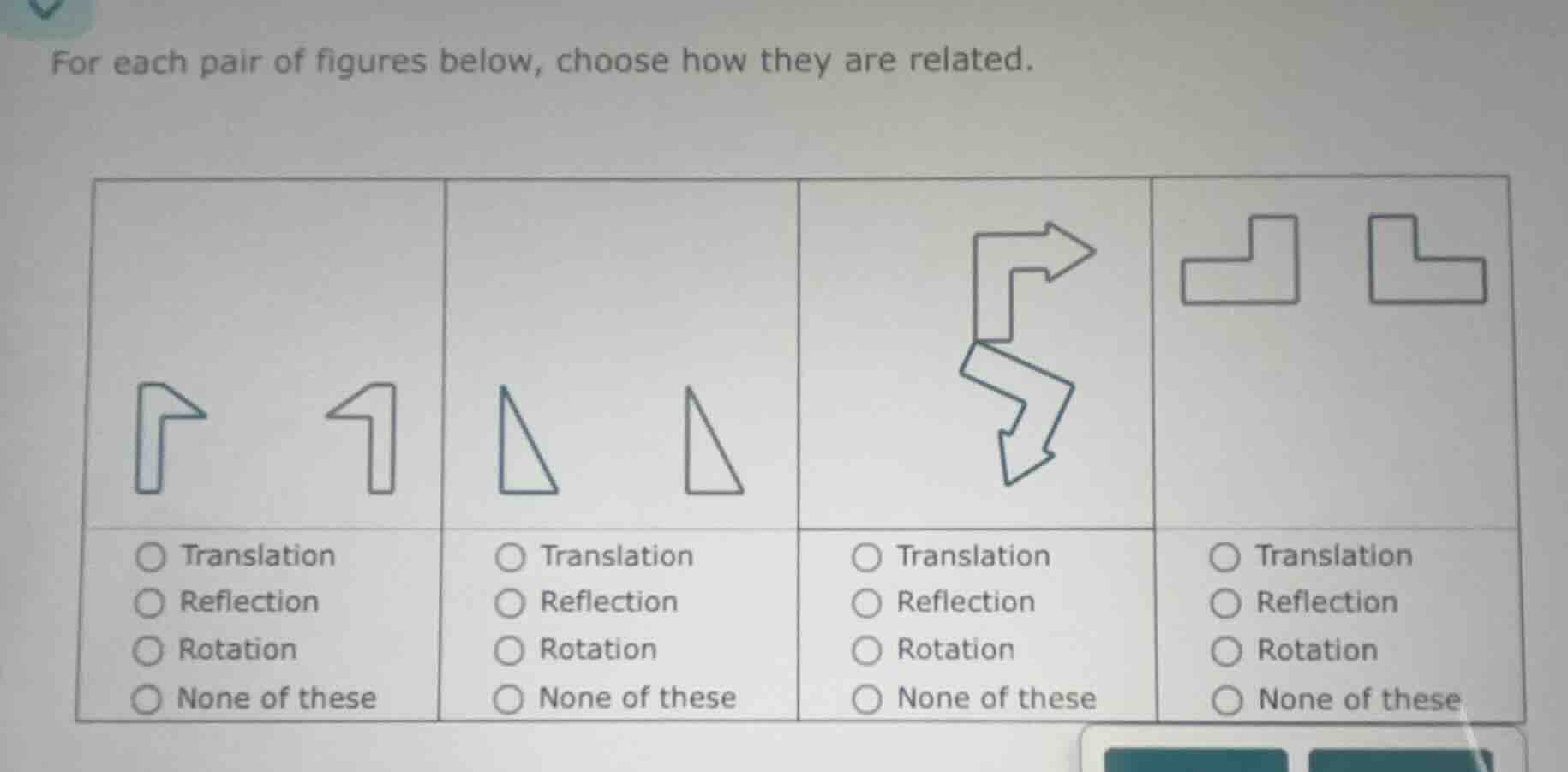 for each pair of figures below, choose how they are related. 1. figure …
