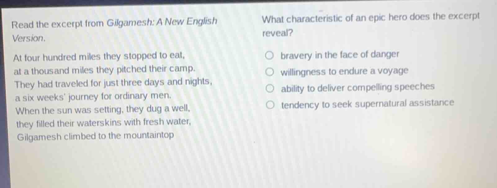 read the excerpt from gilgamesh: a new english version. at four hundred…