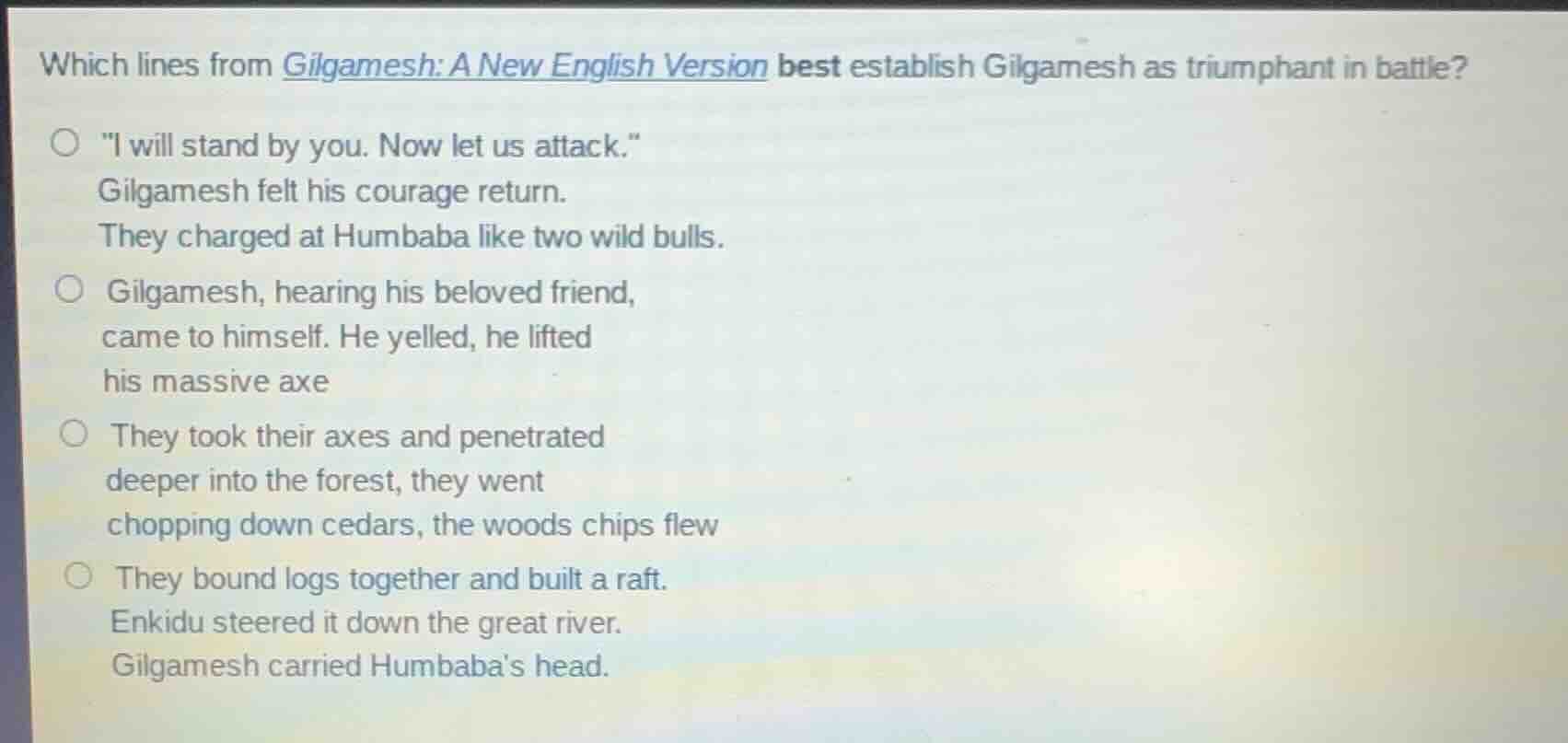 which lines from gilgamesh: a new english version best establish gilgam…