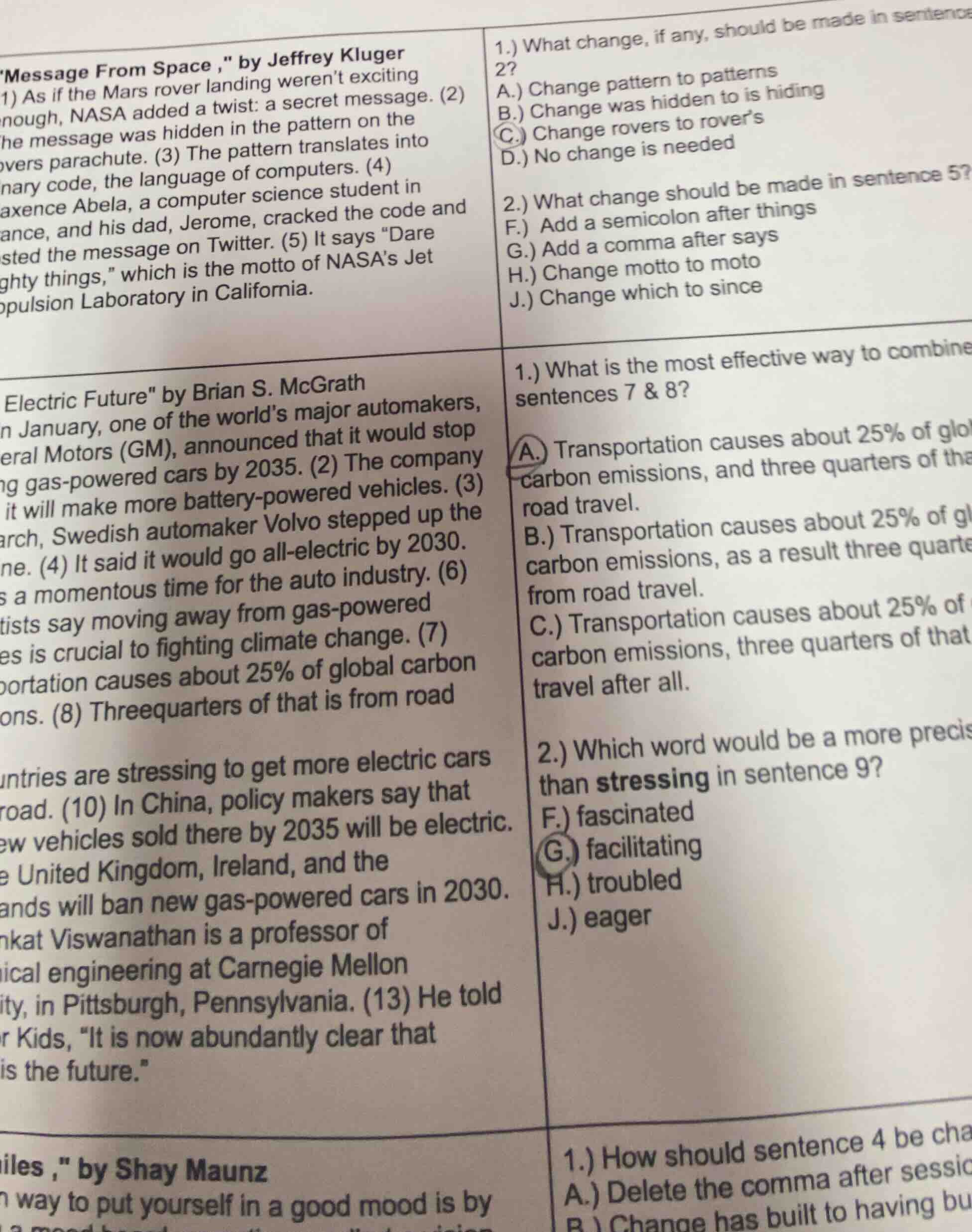 \message from space ,\ by jeffrey kluger(1) as if the mars rover landin…