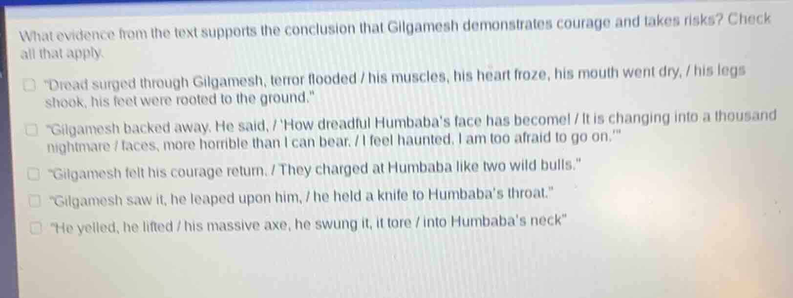 what evidence from the text supports the conclusion that gilgamesh demo…