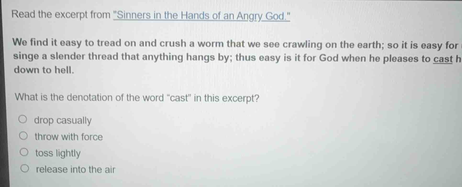 read the excerpt from \sinners in the hands of an angry god.\ we find i…