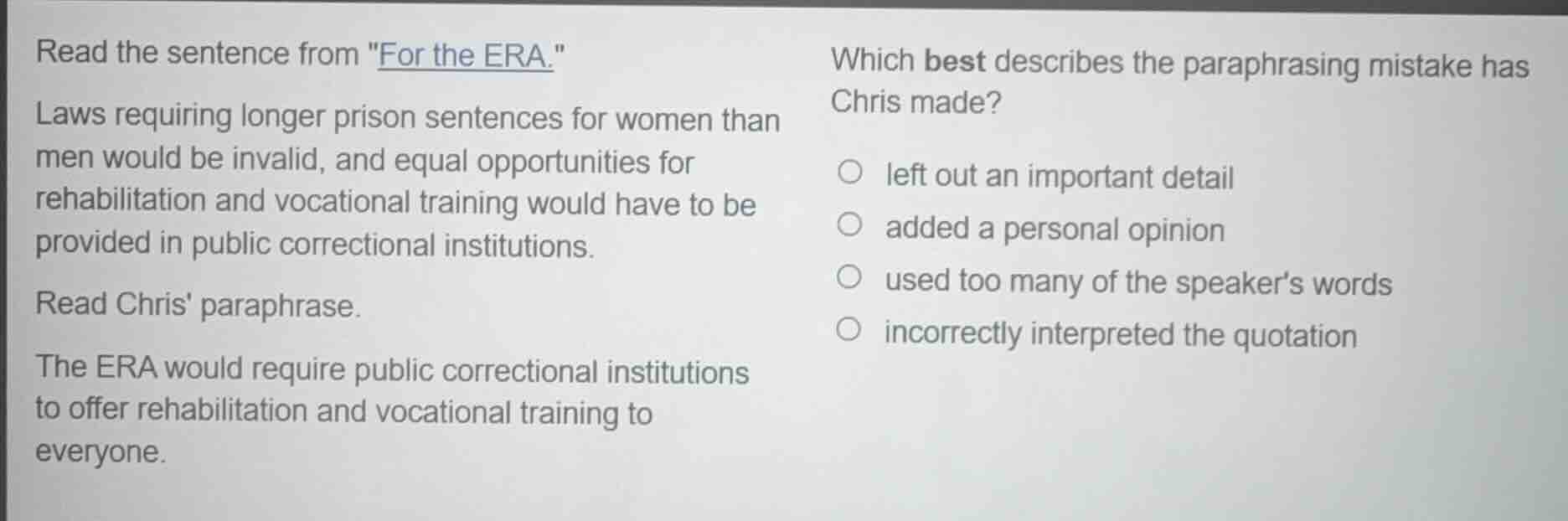 read the sentence from \for the era.\ laws requiring longer prison sent…