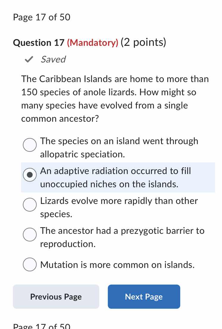page 17 of 50 question 17 (mandatory) (2 points) ✓ saved the caribbean …