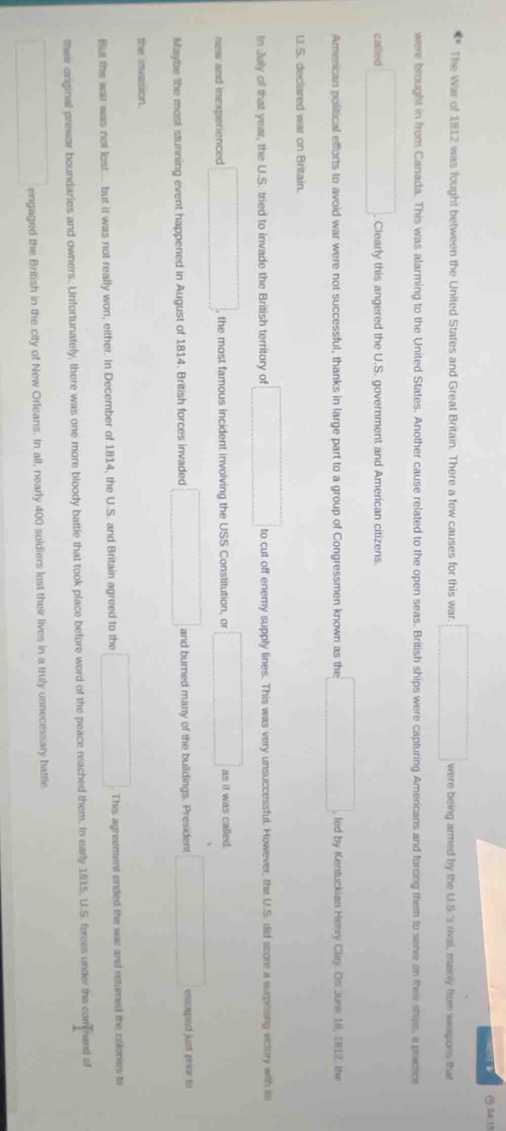 4* the war of 1812 was fought between the united states and great brita…