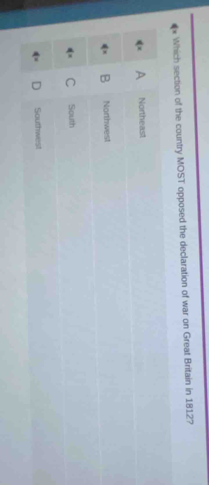 which section of the country most opposed the declaration of war on gre…