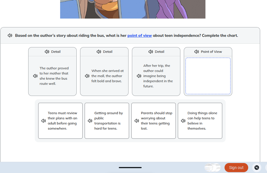 based on the authors story about riding the bus, what is her point of v…