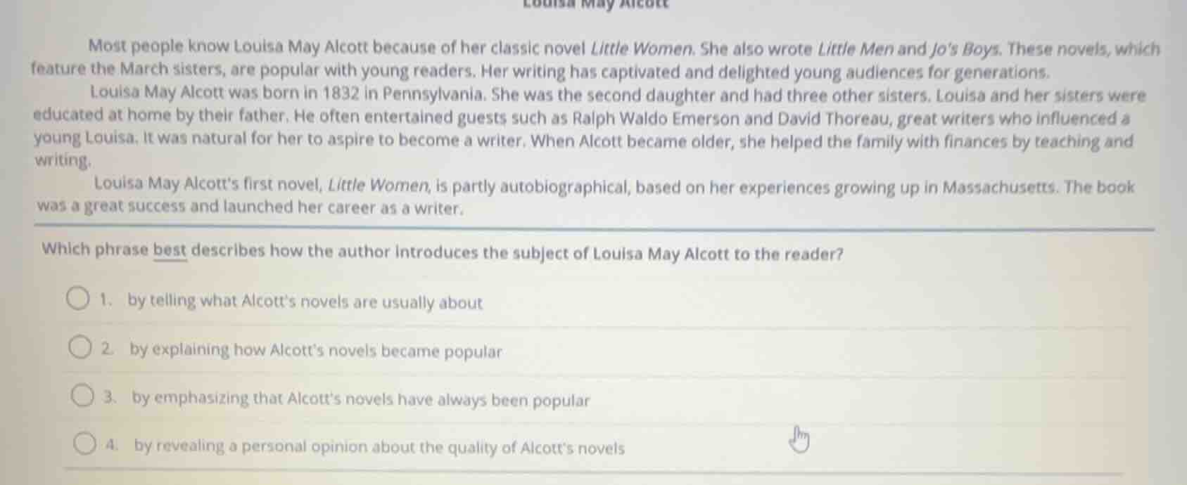 louisa may alcott most people know louisa may alcott because of her cla…