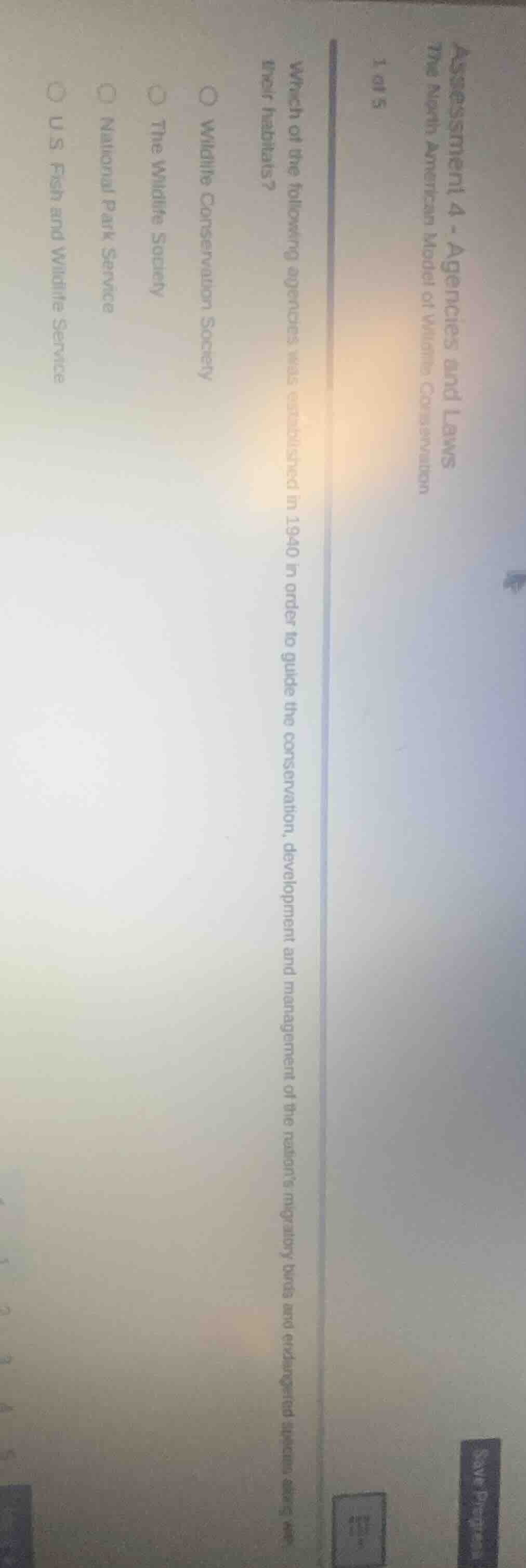 assessment 4 - agencies and laws the north american model of wildlife c…