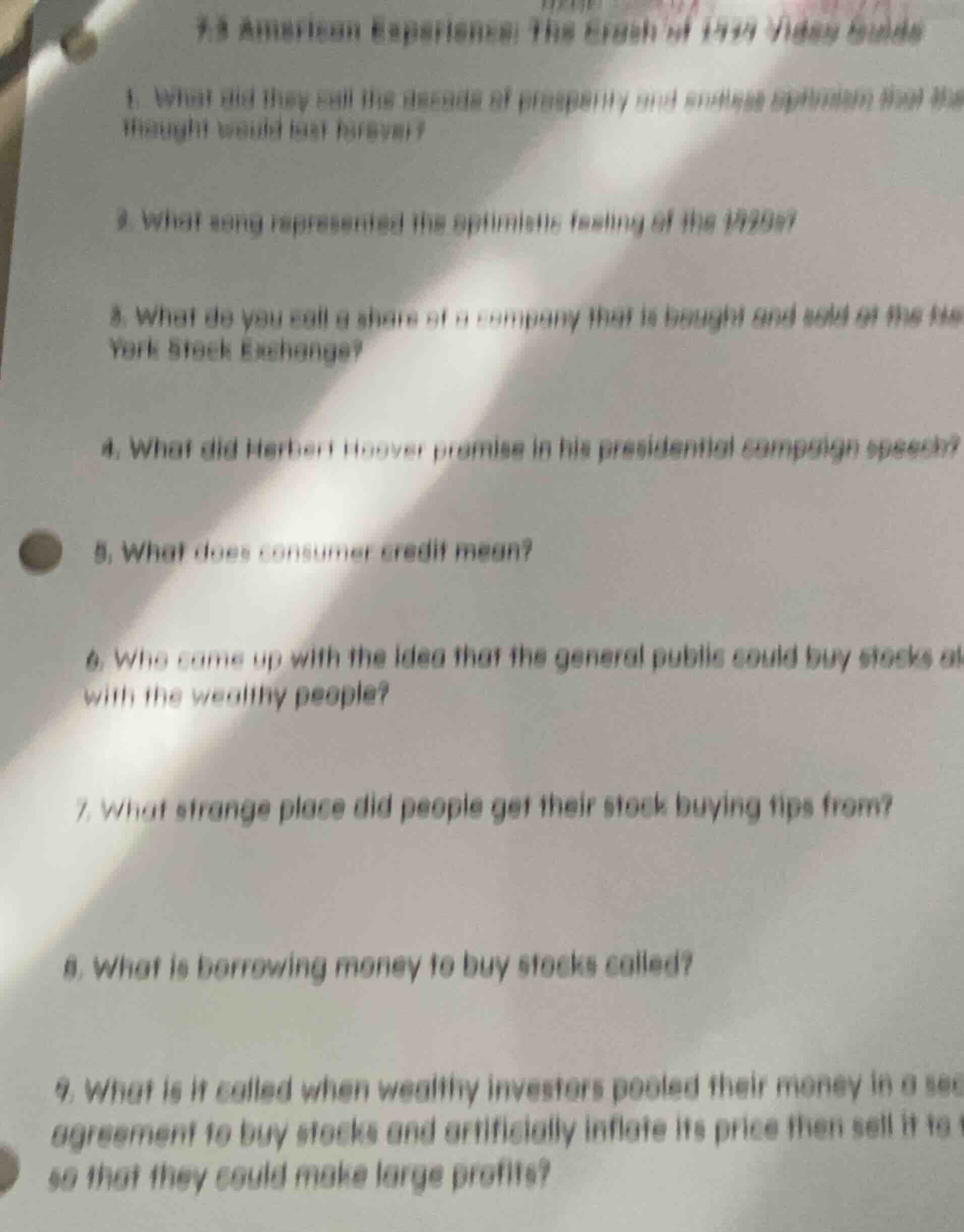 7.8 american experience: the crash of 1929 video guide1. what did they …