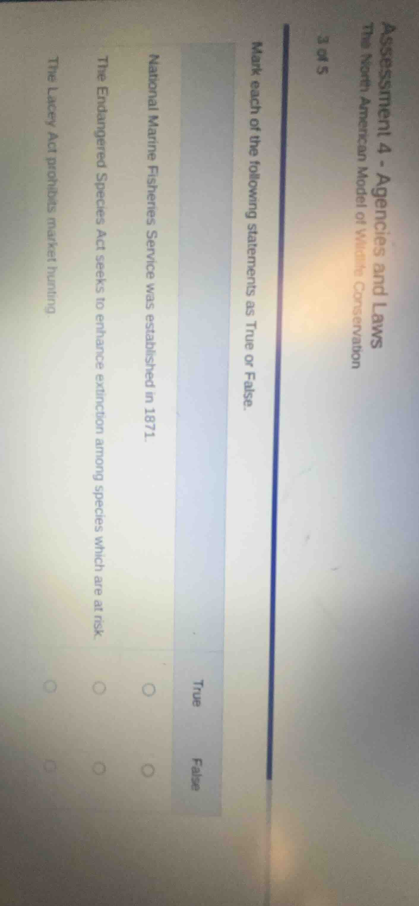 assessment 4 - agencies and laws the north american model of wildlife c…