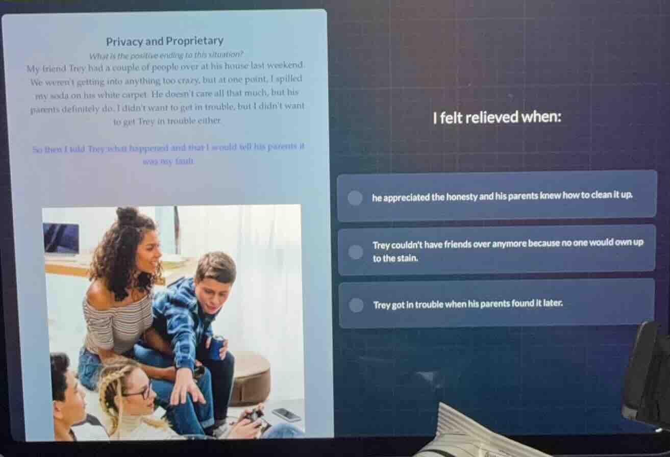 privacy and proprietary what is the positive ending to this situation? …