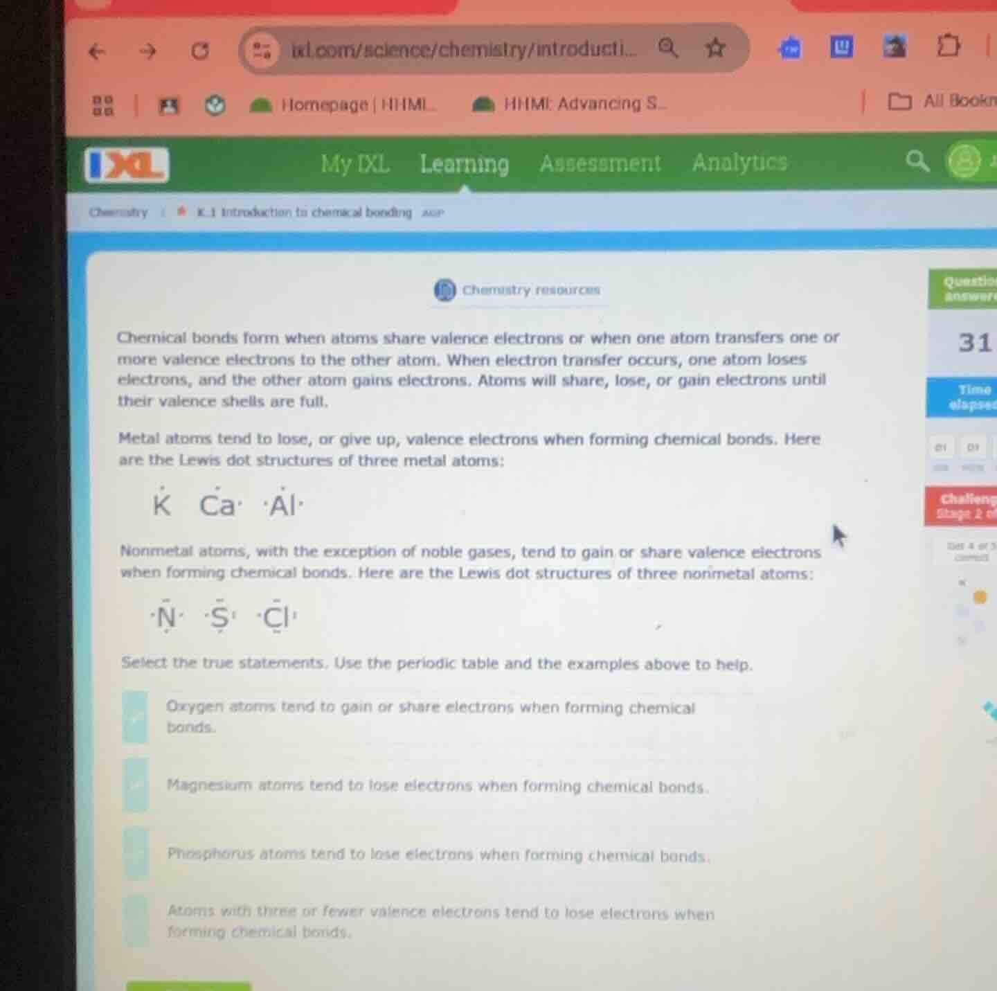 chemical bonds form when atoms share valence electrons or when one atom…