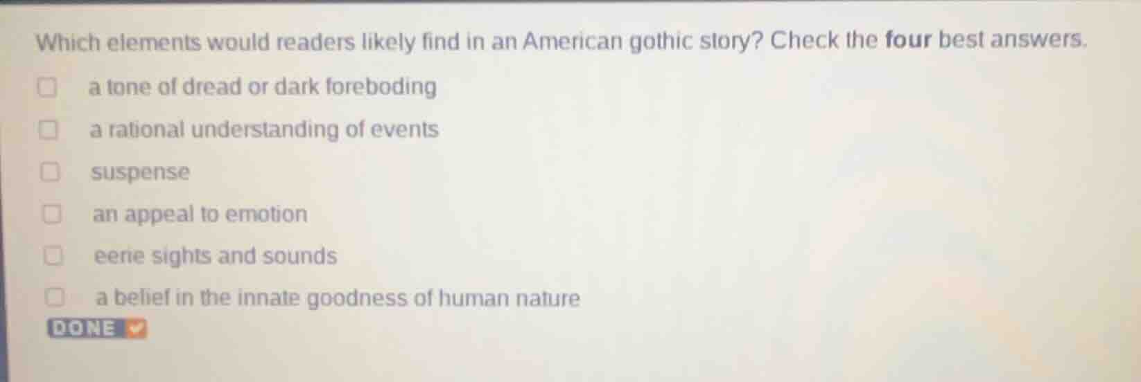 which elements would readers likely find in an american gothic story? c…