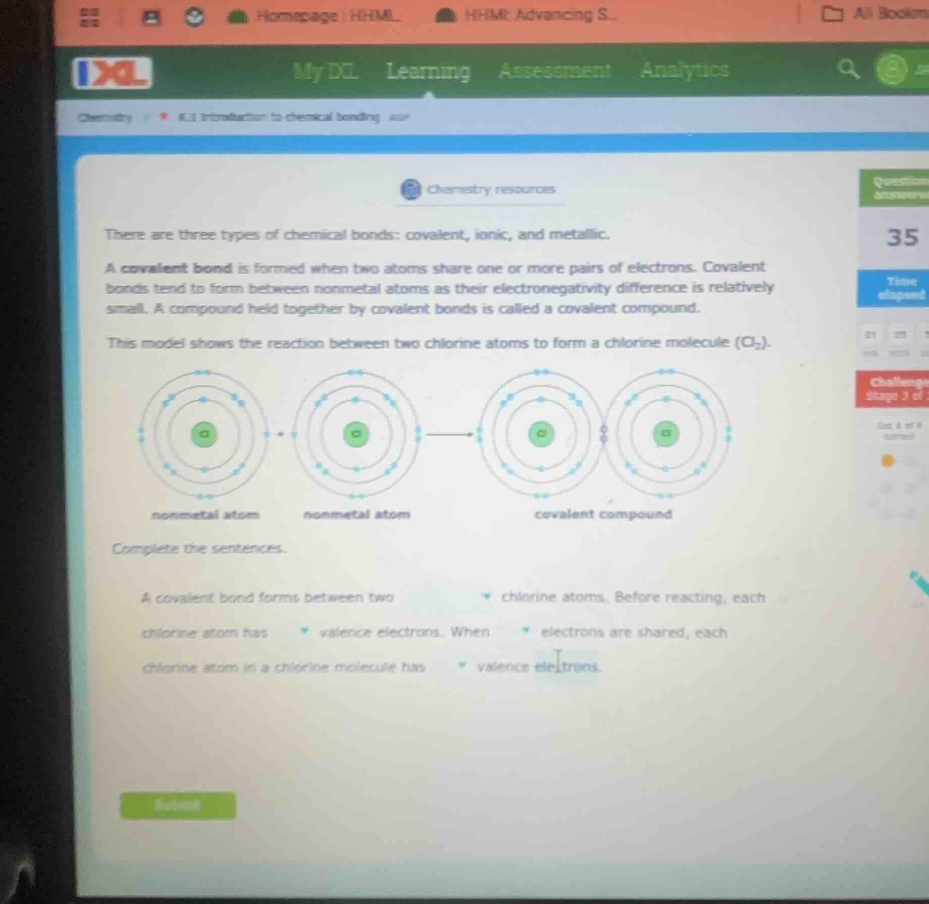 there are three types of chemical bonds: covalent, ionic, and metallic.…