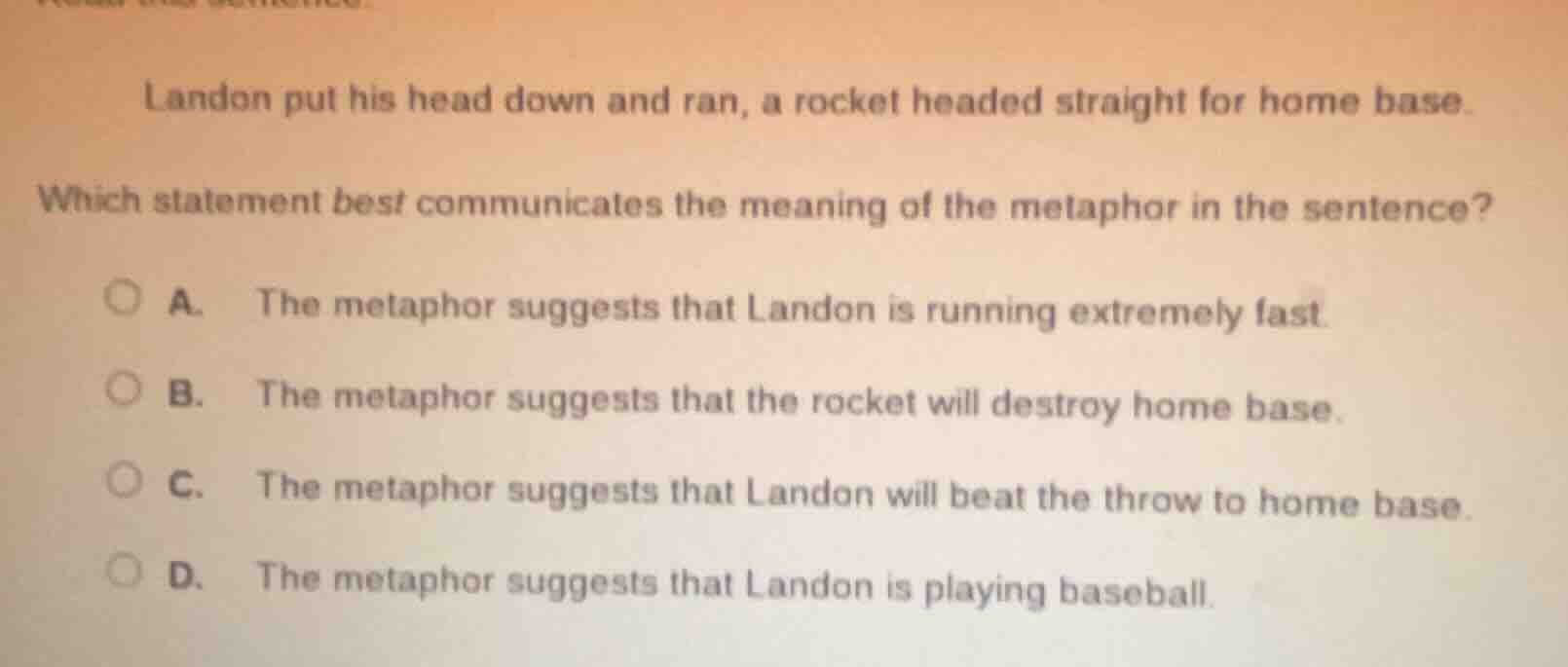 landon put his head down and ran, a rocket headed straight for home bas…