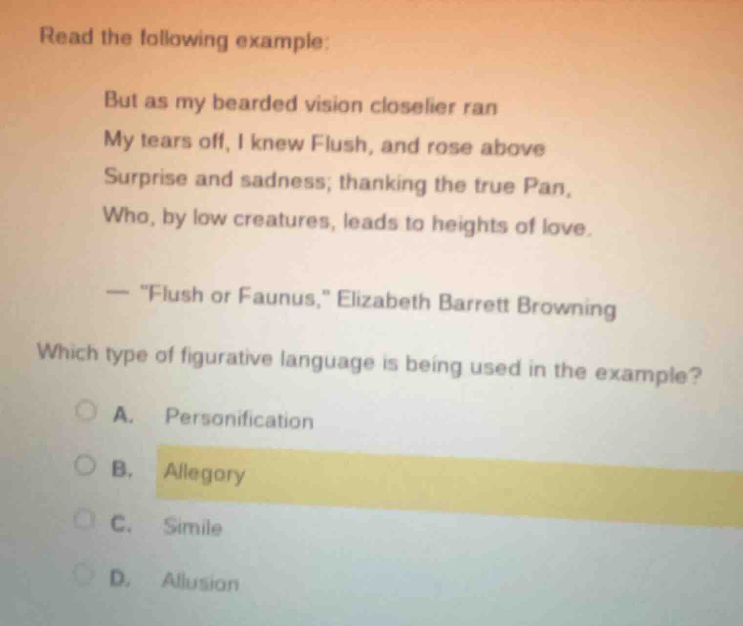 read the following example: but as my bearded vision closelier ran my t…