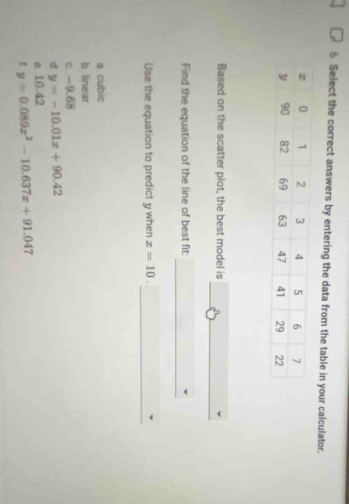 6. select the correct answers by entering the data from the table in yo…