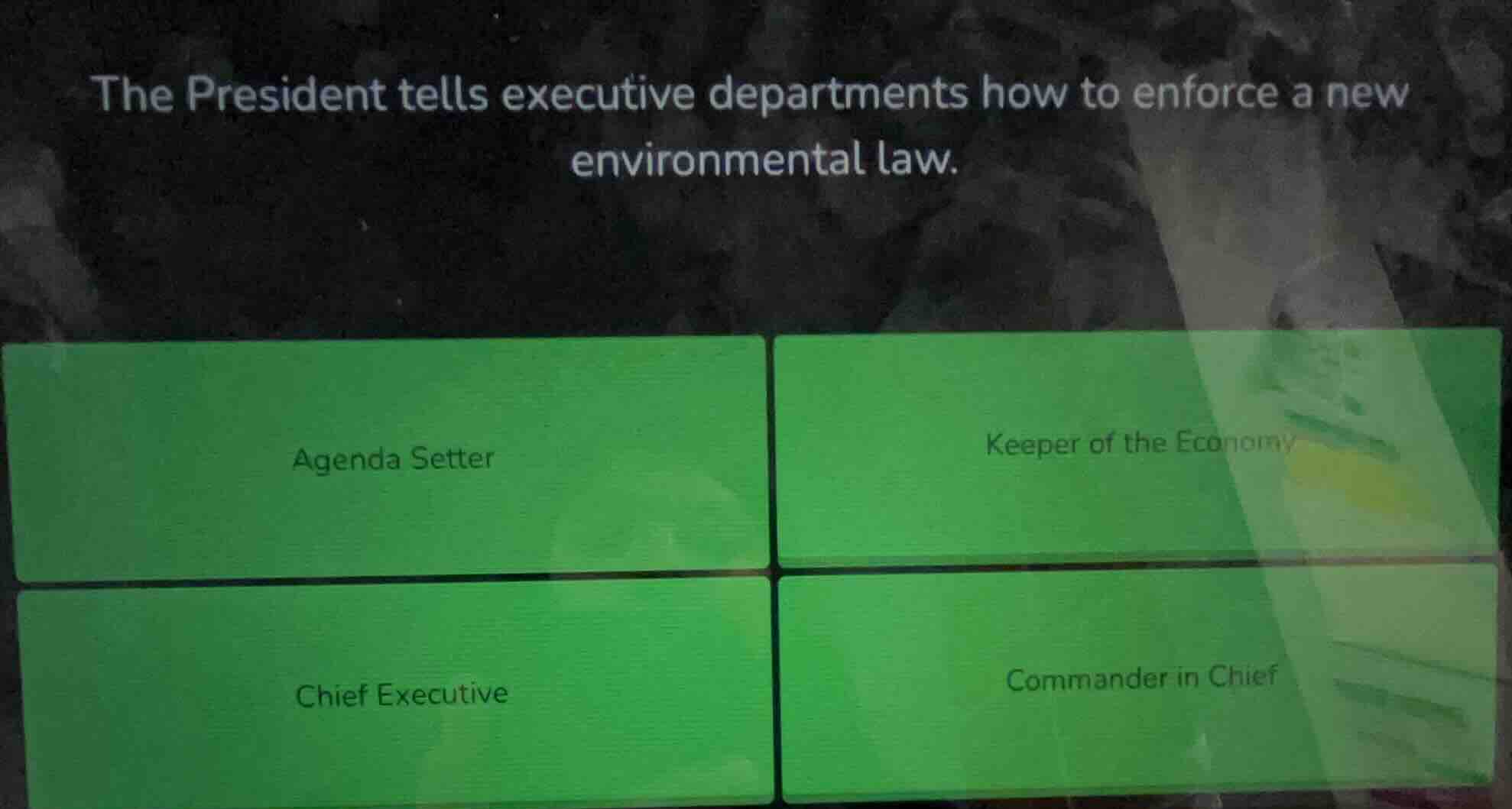 the president tells executive departments how to enforce a new environm…