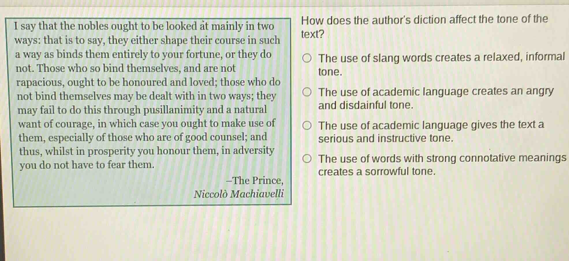 i say that the nobles ought to be looked at mainly in two ways: that is…