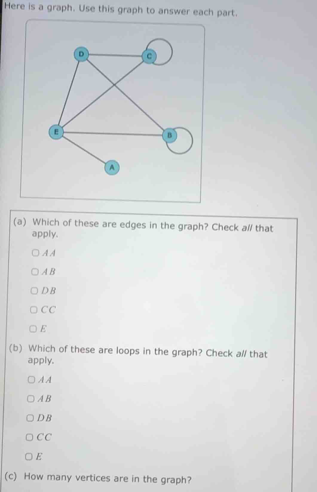 here is a graph. use this graph to answer each part. (a) which of these…