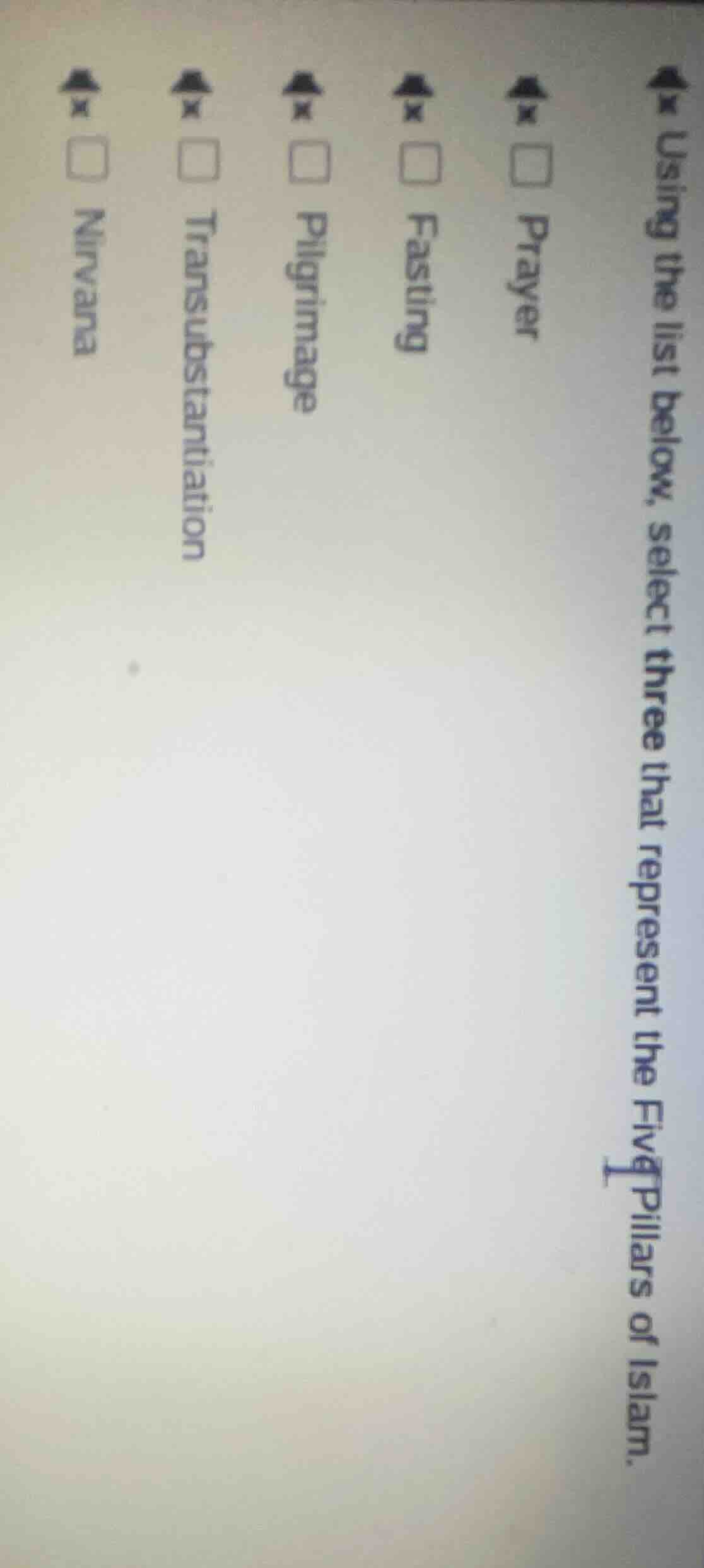 using the list below, select three that represent the five pillars of i…